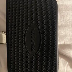 AUTHENTIC Havaianas Black Embossed Wristlet